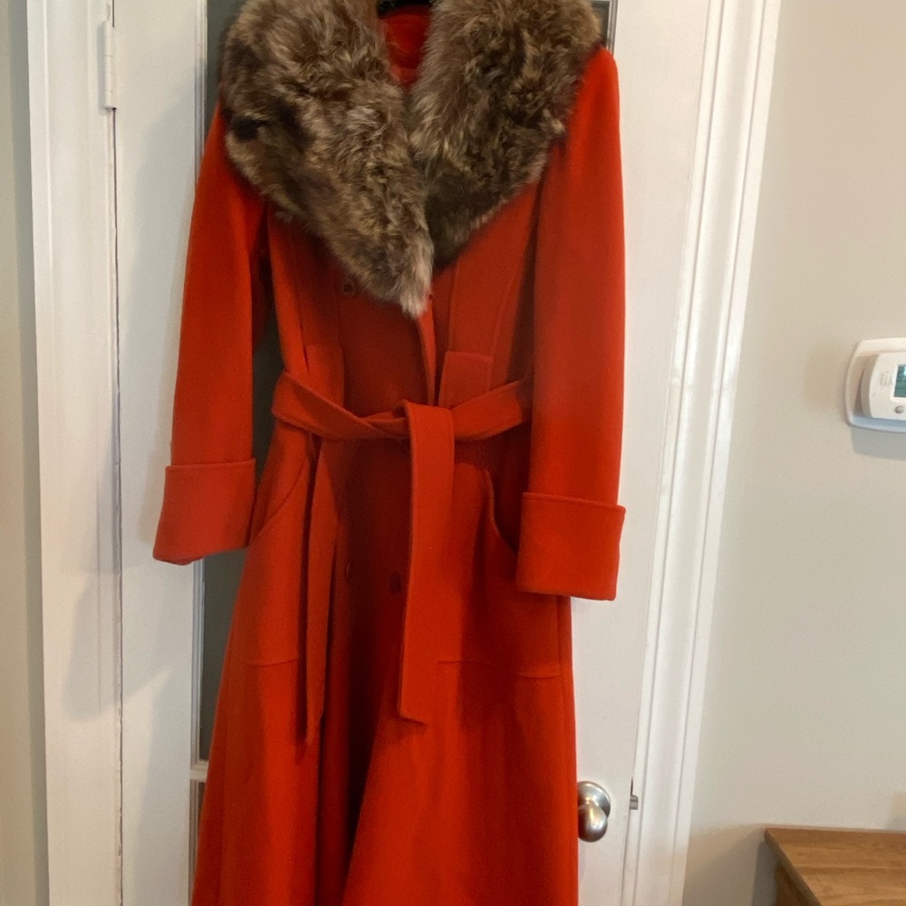 Vintage Orange Fur Coat